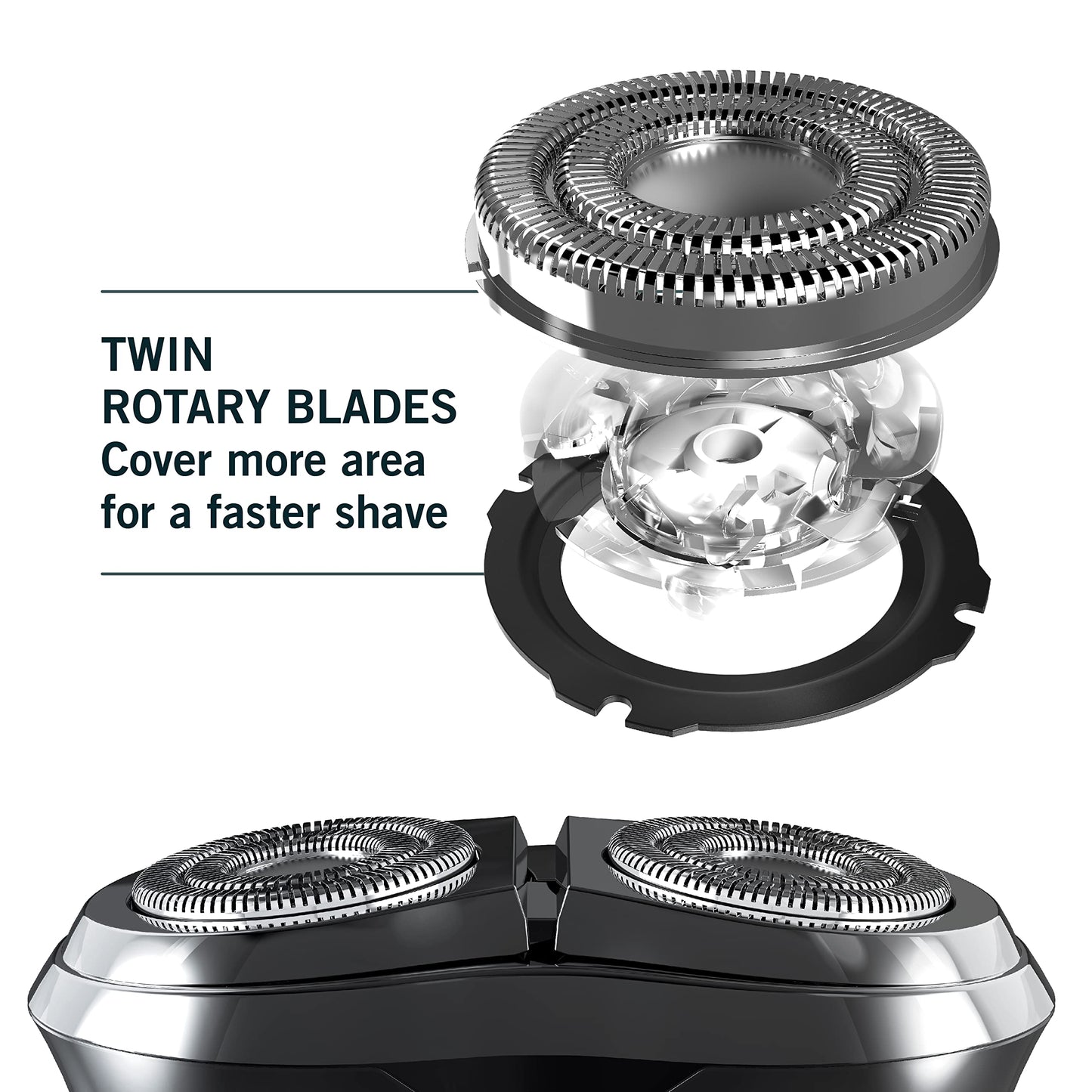 Perry Ellis Electric Shaver for Men, Cordless Rotary Razor, Rechargeable Travel Shaver with Dual Blades, Waterproof IPX5, Compact Grooming Kit Beauty and Personal Care Perry Ellis