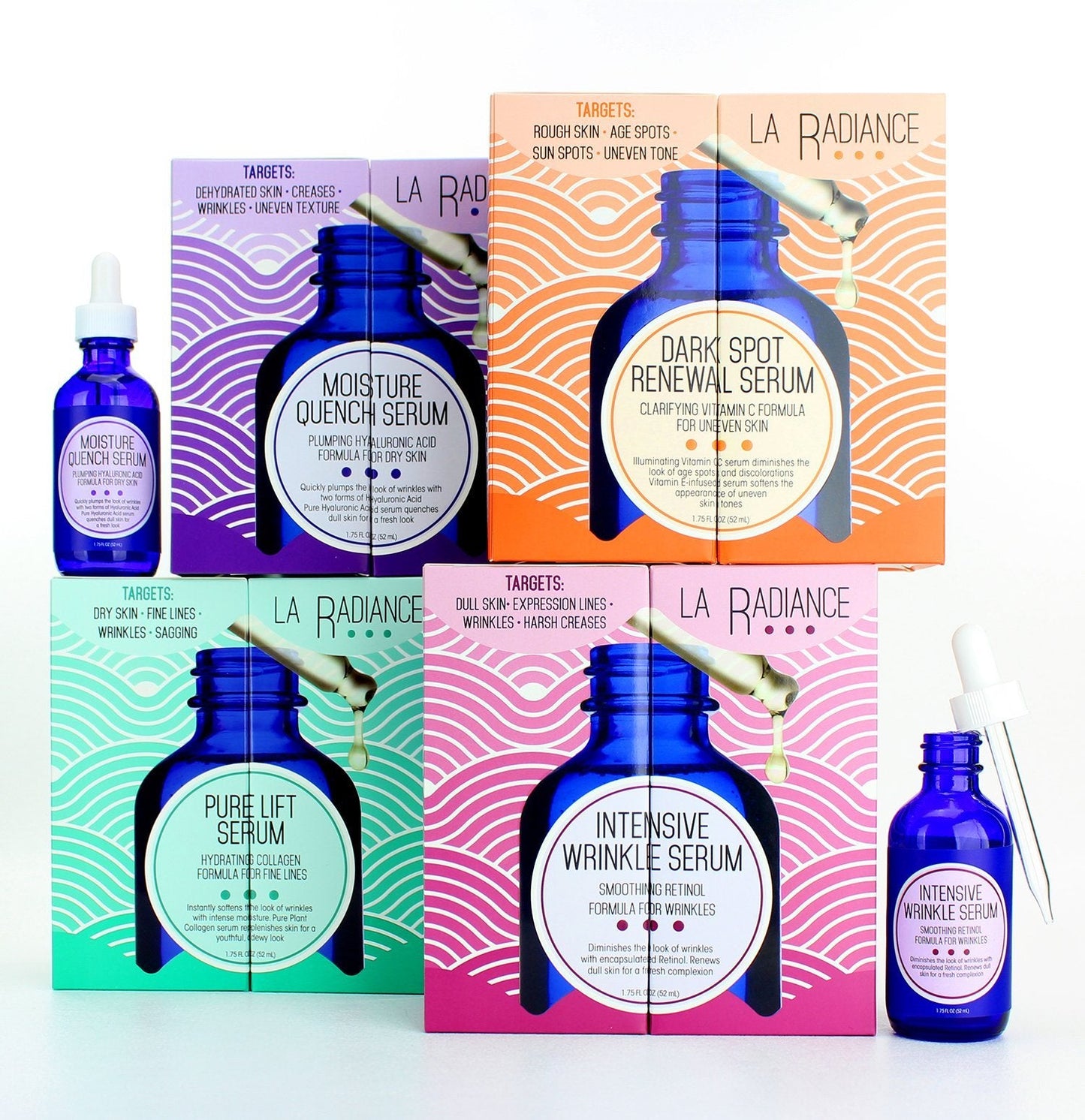 La Radiance Moisture Quench Anti-Aging Serum for wrinkles and uneven skin tone. Made with Pure Hyaluronic Acid to help hydrate and plump skin. Large Beauty & Personal Care La Radiance