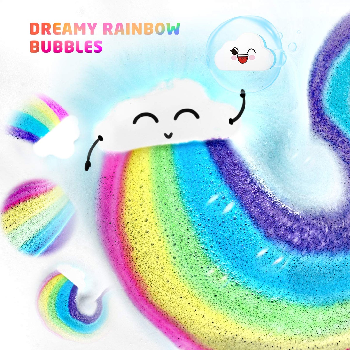 Elfinbay Rainbow Cloud Bath Bomb for Girls, 2 Extra Large Handmade Bath Bombs for Kids Bubble Bath Fizzies, Kids Safe Bath Bombs, Easter Basket Beauty and Personal Care Elfinbay