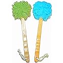 Shower Loofah Body & Back Scrubber - Exfoliating luffa loofa Bath Brush On a Stick - with Long Wooden Handle Back Brush for Men & Women - Easy Reach Beauty & Personal Care JINS-Hung
