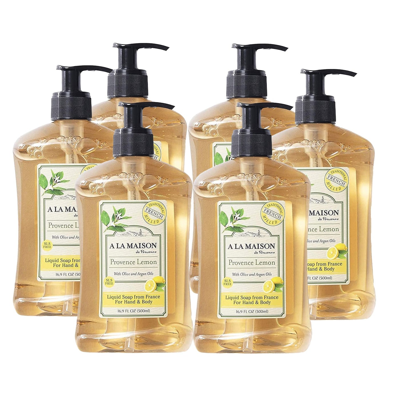 A LA MAISON Provence Lemon Liquid Hand Soap 16.9 Fl Oz - Natural Hand Wash Made with Essential Oils - Biodegradable, Plant-Based, Vegan, Cruelty-Free Beauty & Personal Care A LA MAISON
