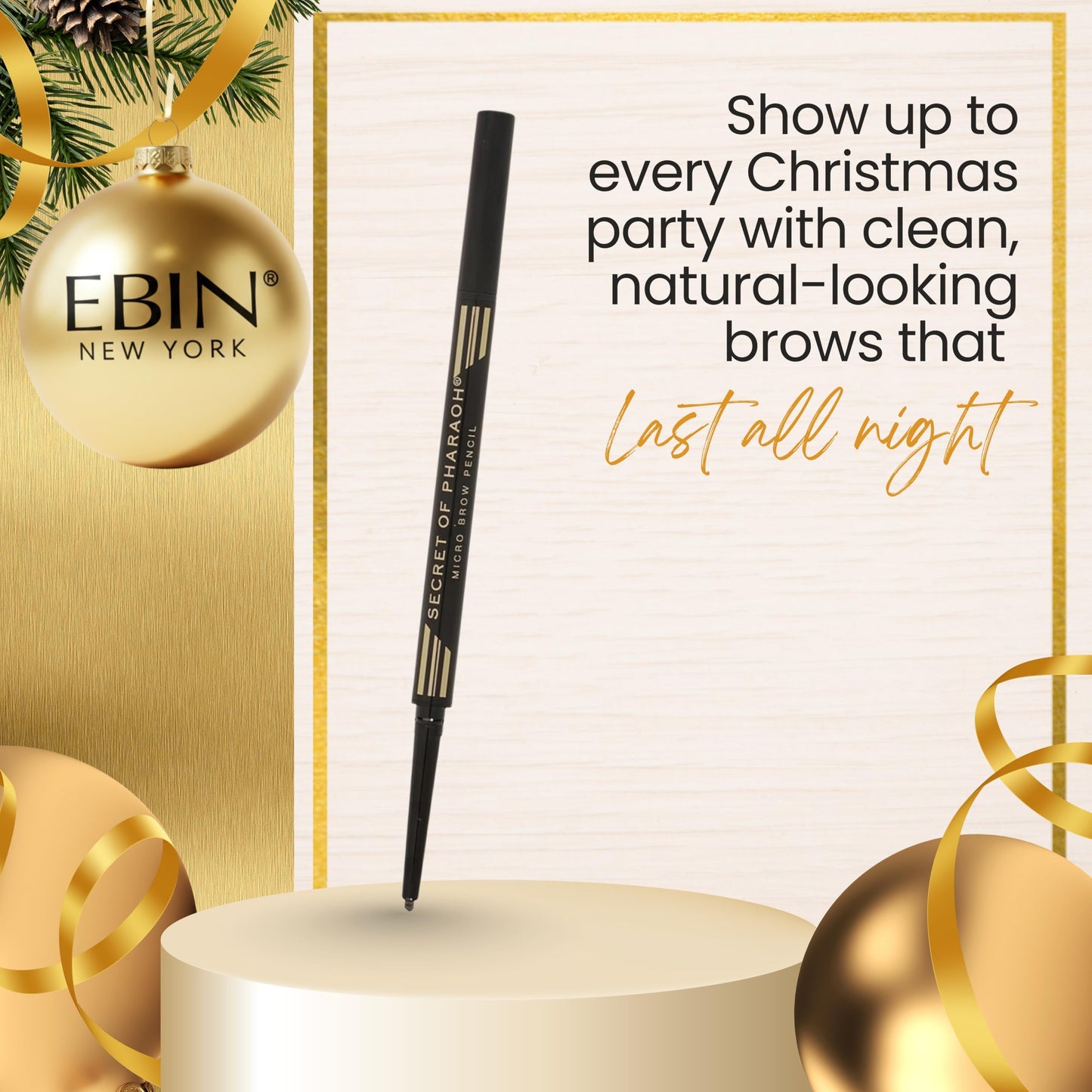 EBIN NEW YORK Micro Brow Pencil Natural Brown - Fine Tip Brow Pencil with Smooth Application & Built-In Blending Brush Beauty & Personal Care EBIN NEW YORK