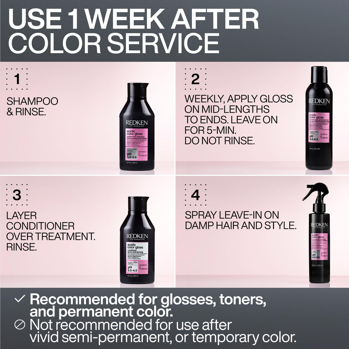 Redken Acidic Color Gloss Glass Gloss Treatment - For Color-Treated Hair