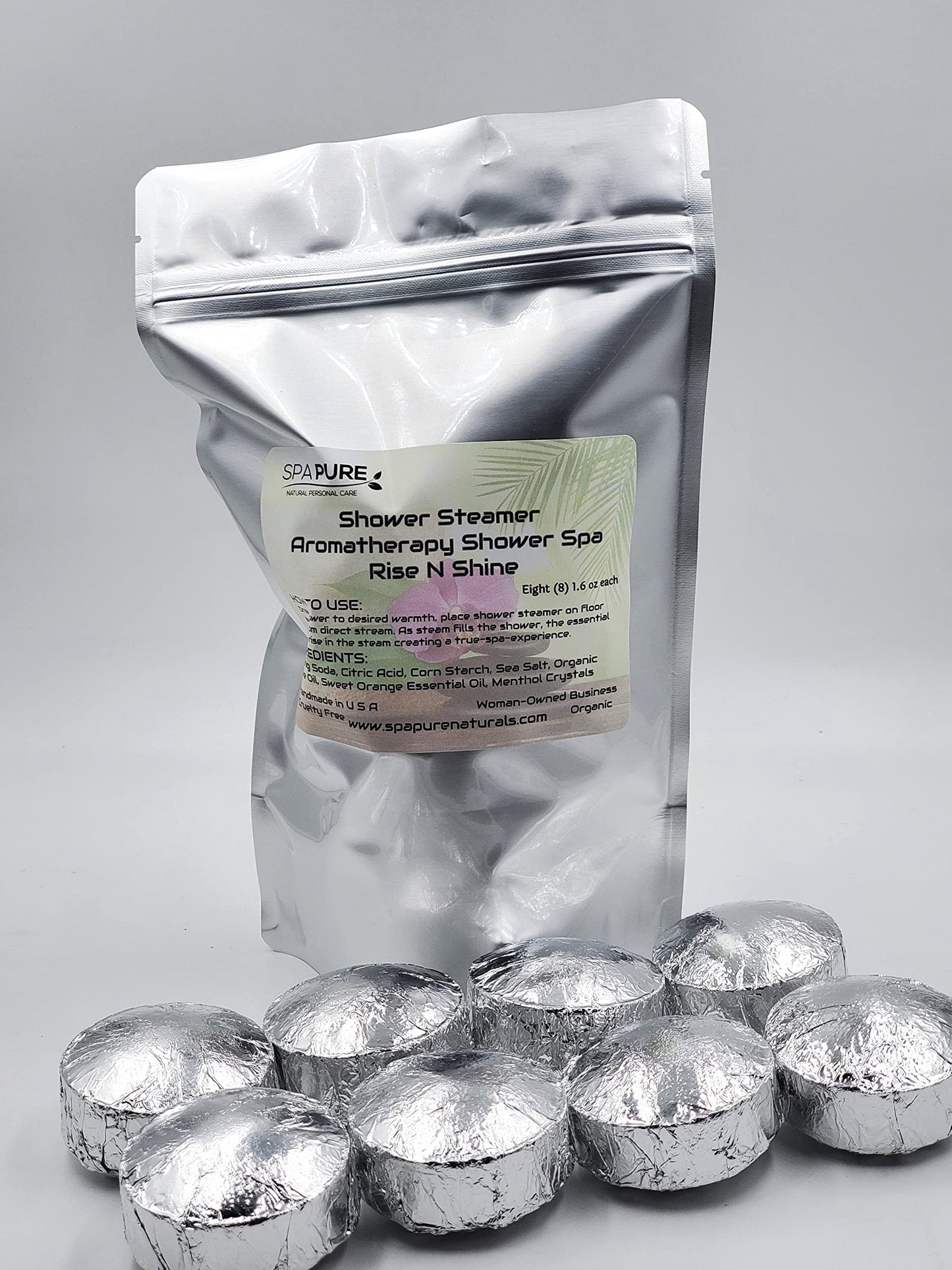 Spa Pure Rise N Shine: Aromatherapy Shower Bombs/Tablets 100% Natural/Organic Essential Oils - Transform Your Shower - Transform Your Mood (8 Count) Beauty and Personal Care Spa Pure