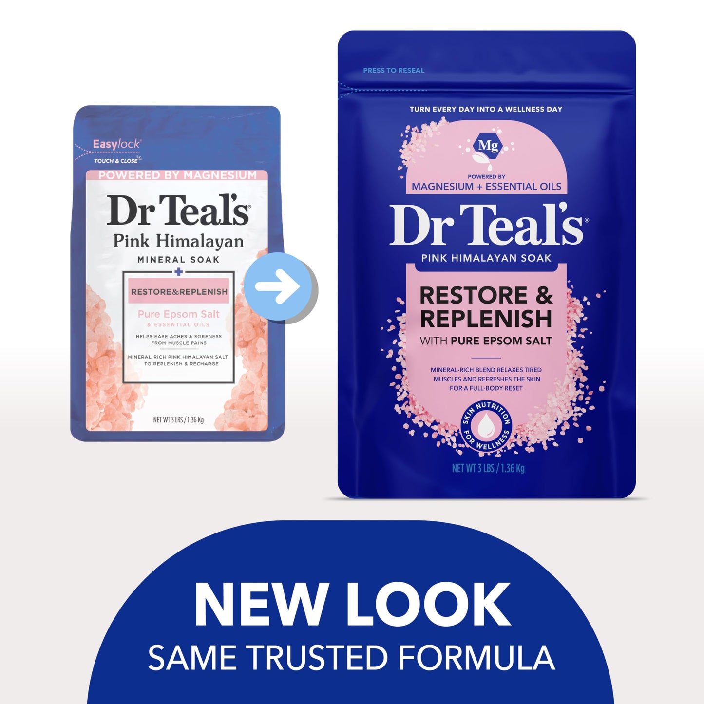 Dr Teal's Epsom Salt Magnesium Soak, Restore & Replenish with Pink Himalayan Salt, 3 lbs Beauty and Personal Care Dr Teal's