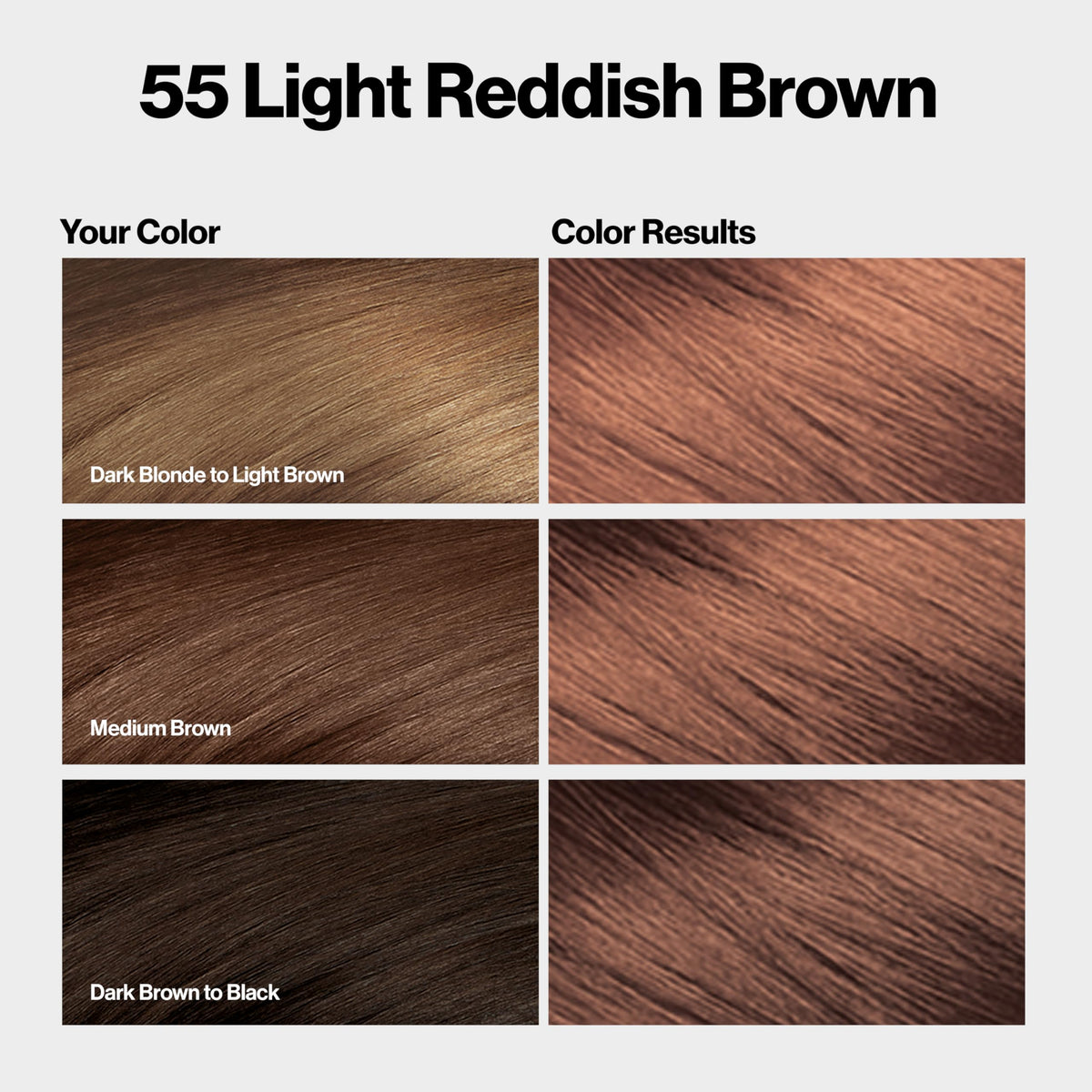 Revlon ColorSilk with Bond Repair Complex, Red Permanent Hair Color, 100% Gray Coverage, Ammonia Free Hair Dye, Vegan Keratin, 55 Light Reddish Brown Beauty & Personal Care REVLON