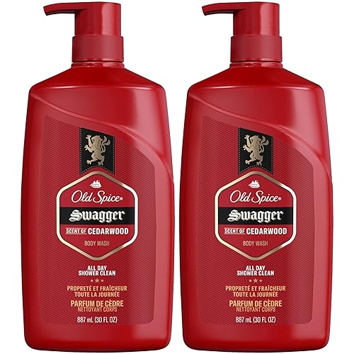 Old Spice Swagger Body Wash, 2 Pack, Extra Large Man Sized Shower Gel for Men, Red Collection Cedarwood Fresh Scent, 30 oz. Each Beauty & Personal Care Old Spice