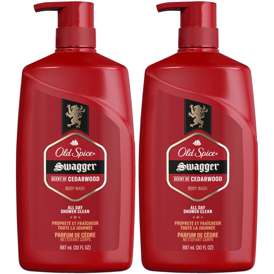 Old Spice Swagger Body Wash, 2 Pack, Extra Large Man Sized Shower Gel for Men, Red Collection Cedarwood Fresh Scent, 30 oz. Each Beauty & Personal Care Old Spice
