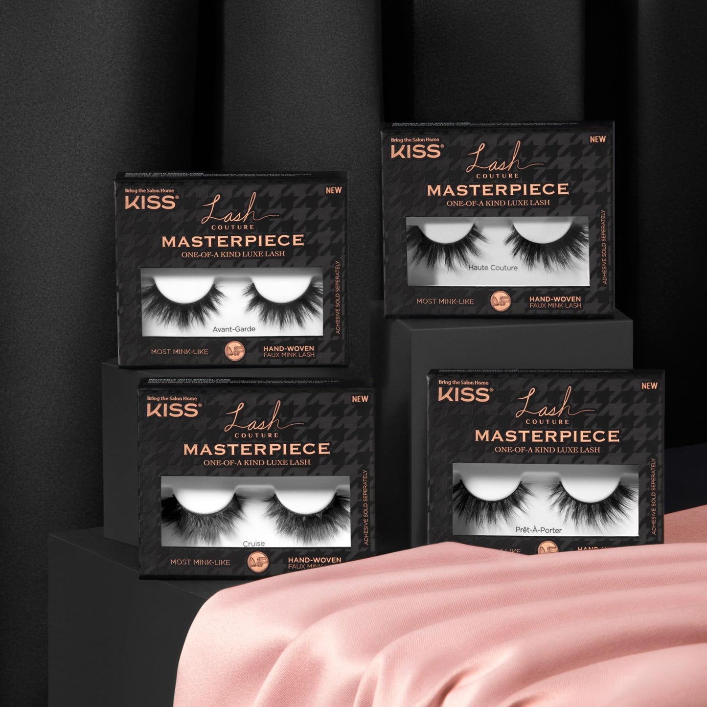 KISS Lash Couture Masterpiece Hand-Woven Faux Mink False Eyelashes, Style ‘Prêt-À-Porter’, 12mm, Easy to Apply, Reusable, Vegan, Cruelty Free, 1 Pair Beauty & Personal Care KISS