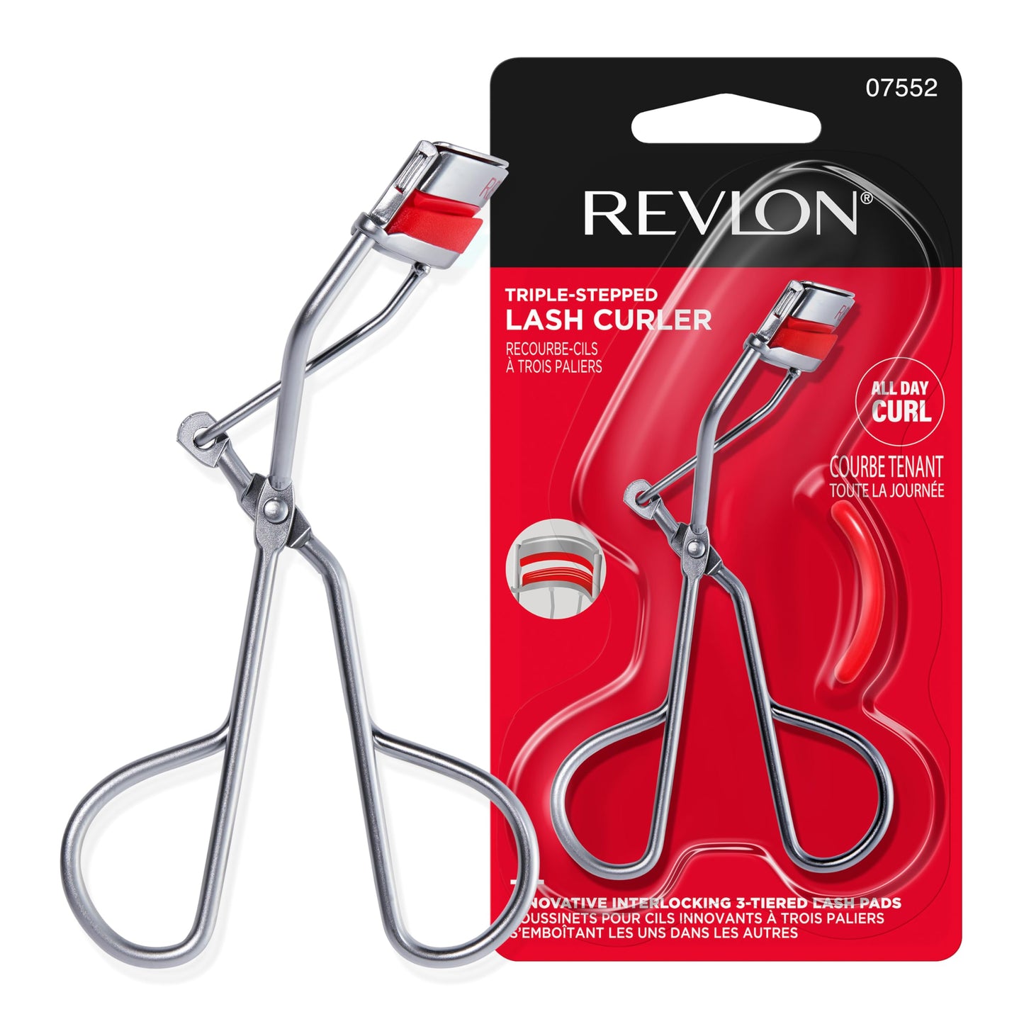 Revlon Triple-Stepped Lash Curler, Eyelash Lift For a Super-Curled Look in One Squeeze, 3-Tiered Pads for Gentle, Tug-Free Curling, 1 Count Beauty & Personal Care REVLON