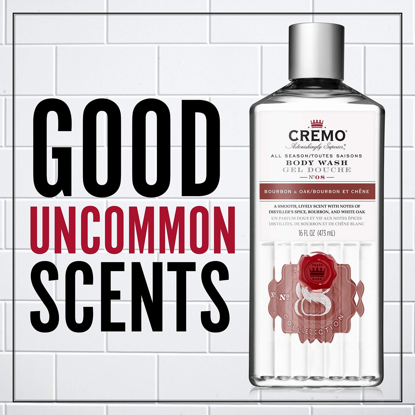 Cremo Rich-Lathering Bourbon & Oak Body Wash, A Sophisticated Blend of Distillers Spice, Fine Bourbon and White Oak, 16 Fl Oz Beauty & Personal Care Cremo