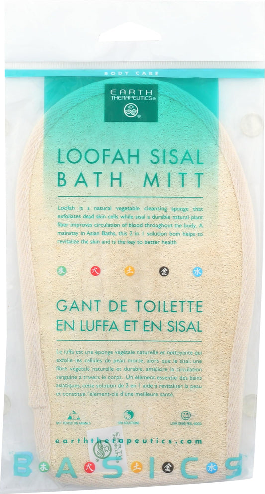 EARTH THERAPEUTICS Loofah Sisal Bath Mitt, 1 EA Beauty & Personal Care Earth Therapeutics