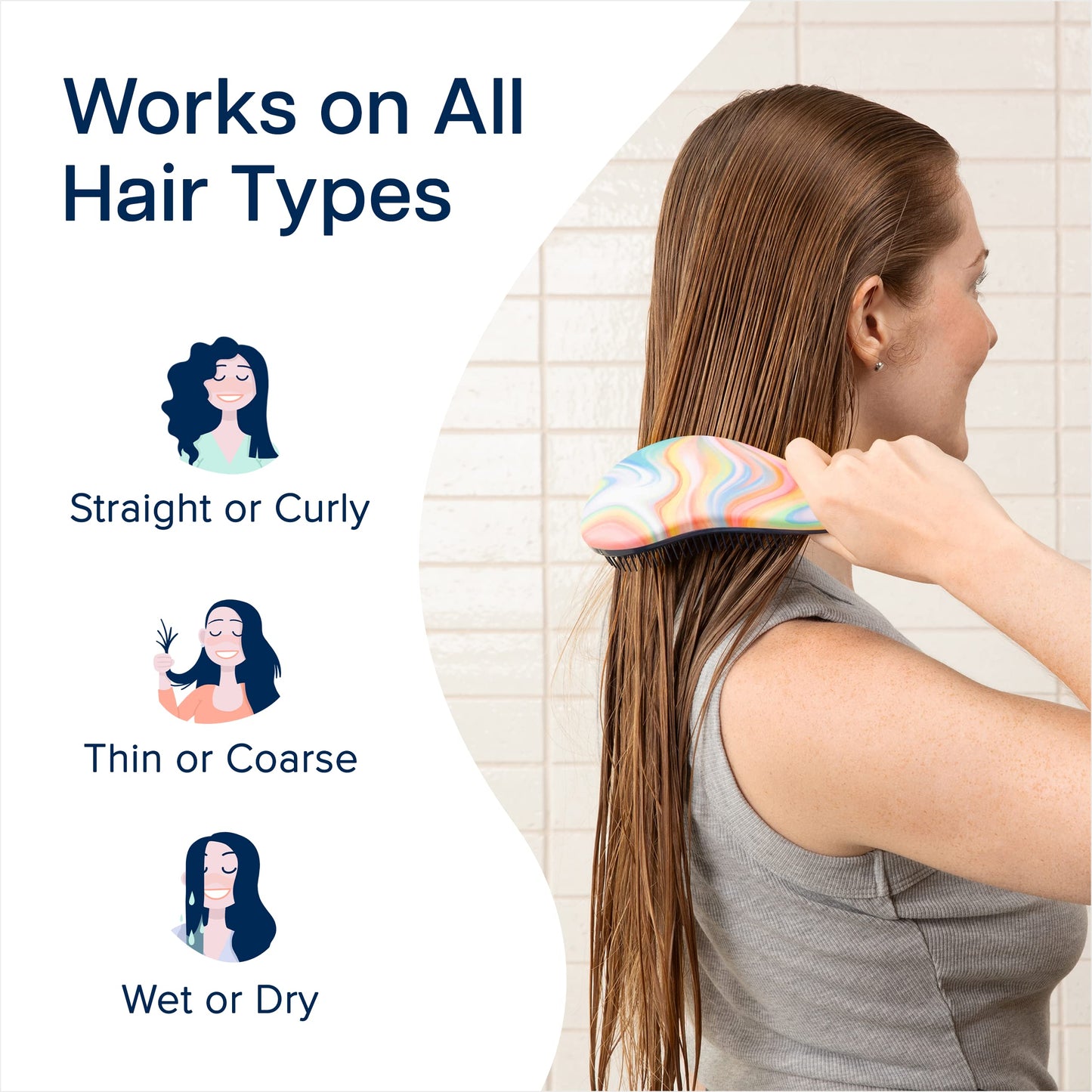 Crave Naturals Glide Thru Hair Brush - Detangler Brush for Curly, Straight, Wet or Dry Hair - Gentle Detangling Brushes for Adults, Kids, Toddlers Beauty & Personal Care Crave Naturals