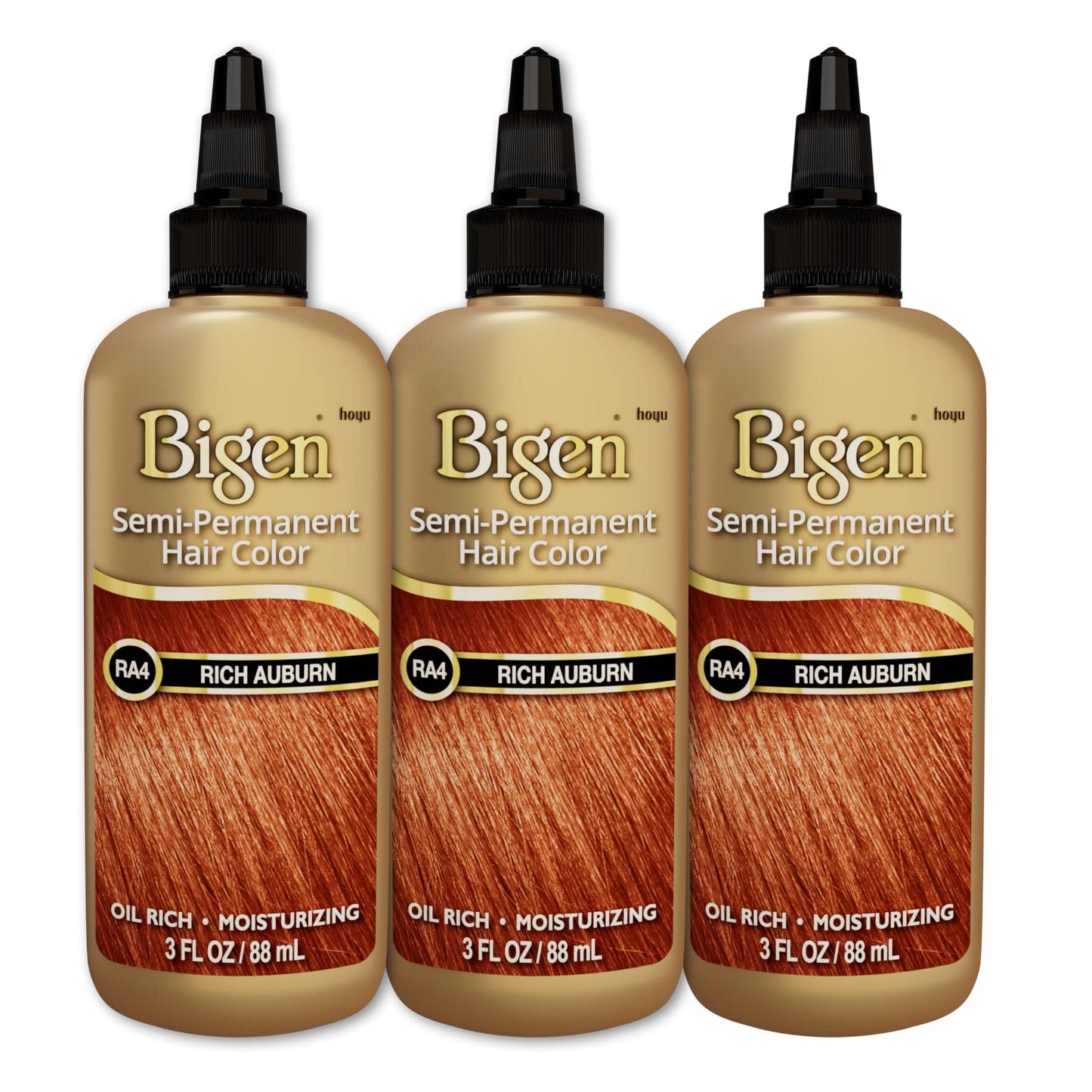 RA4 Rich Auburn Bigen Semi Permanent Hair Color (3 Pack) Beauty & Personal Care Bigen