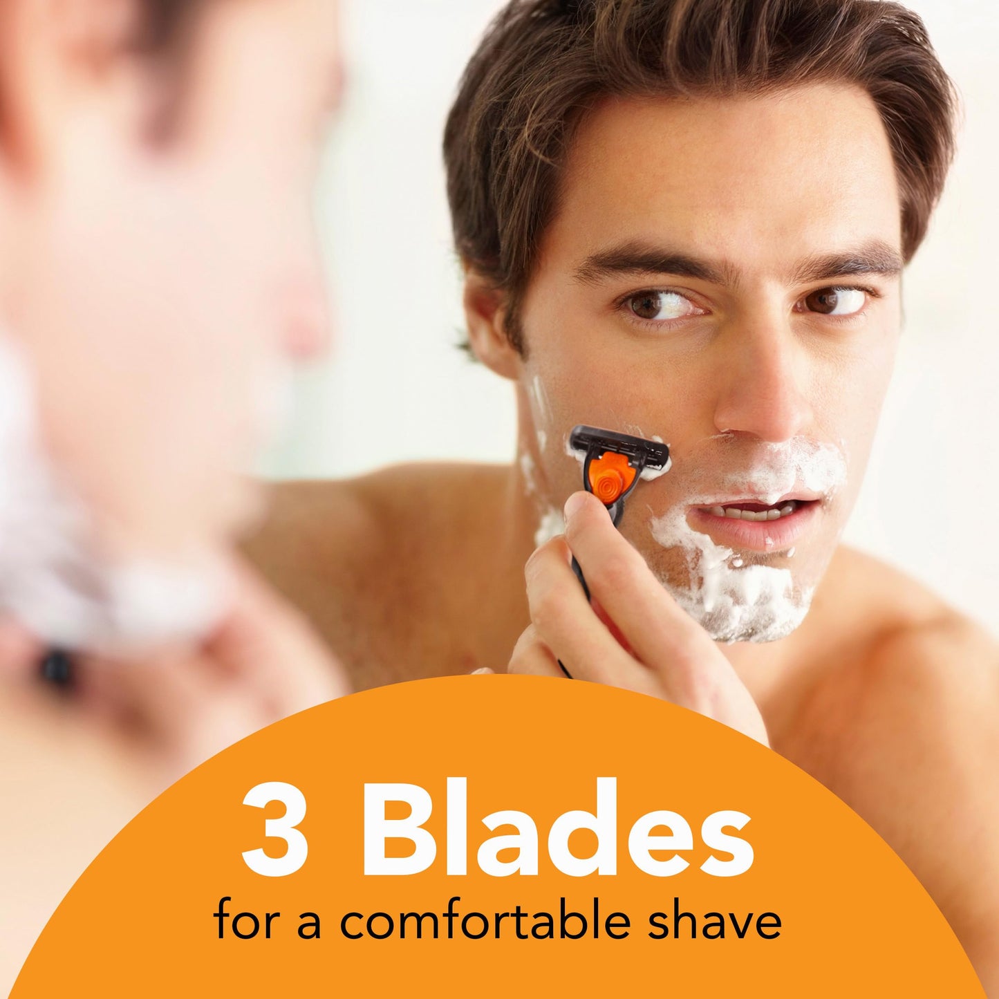 BIC Comfort 3 Refillable Disposable Razors for Men, 1 Handle and 14 Cartridges With 3 Blades, 15 Piece Razor Kit for Men Beauty and Personal Care BIC