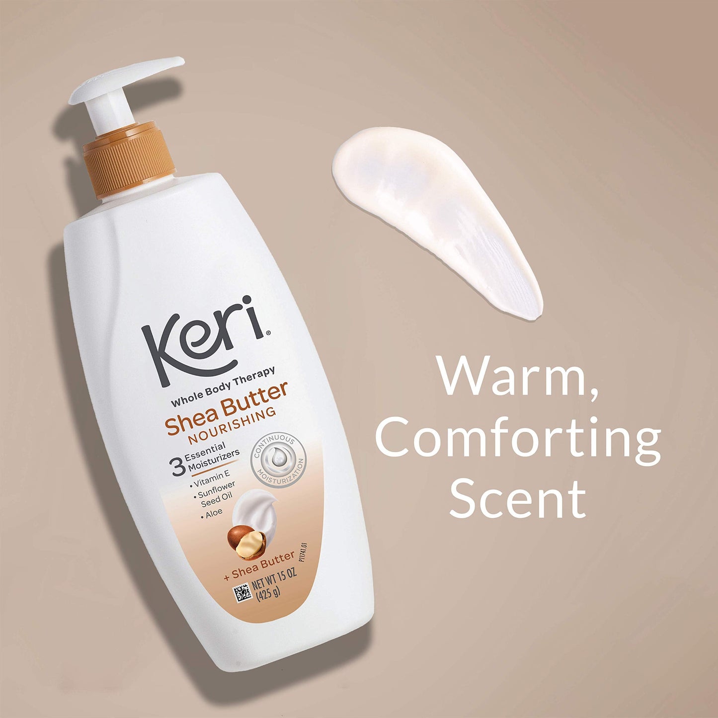 Keri Whole Body Therapy Original Shea Butter Lotion, Continuous Moisturization, 3 Essential Moisturizers (Vitamin E, Aloe and Sunflower Seed Oil) 15 Beauty & Personal Care Keri