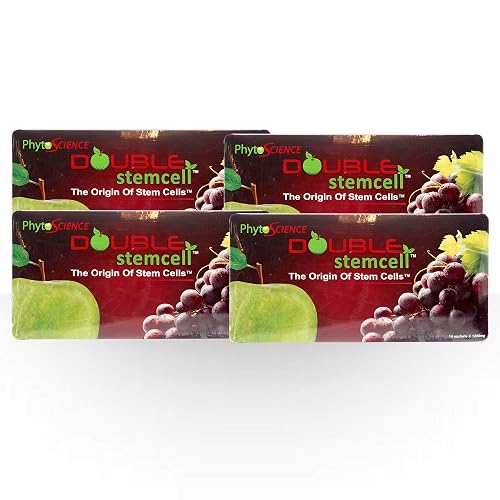 4 Packs Phytoscience Double Stem Cell Anti Aging Acne Treatment Supplement Acai Berry Extract Blueberry Reduce Wrinkles Pores Pimples Fine Lines Skin Beauty & Personal Care phytocelltec