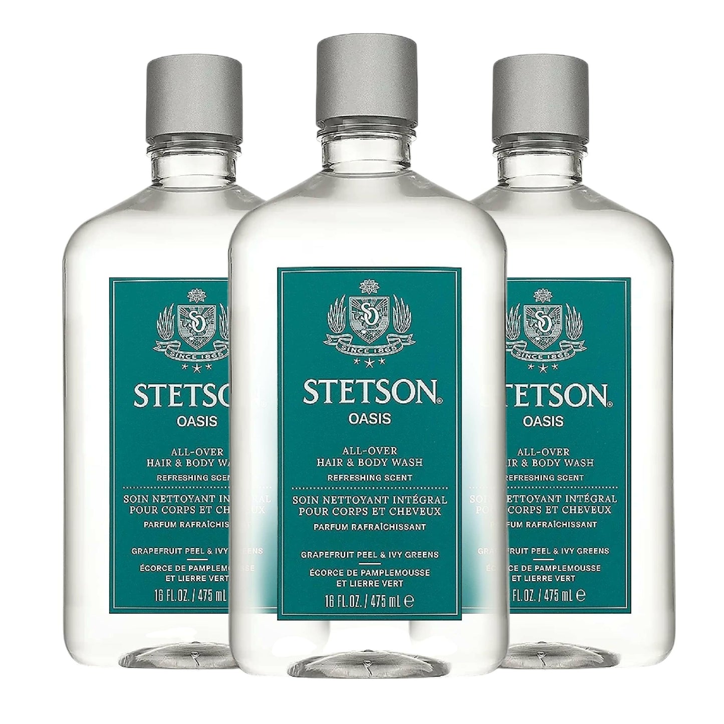 SCENT BEAUTY STETSON Personal Care All Over Hair & Body Wash Moisturizing Body Wash & Shampoo - 16 oz - 3 Pack - Oasis Beauty & Personal Care SCENT BEAUTY
