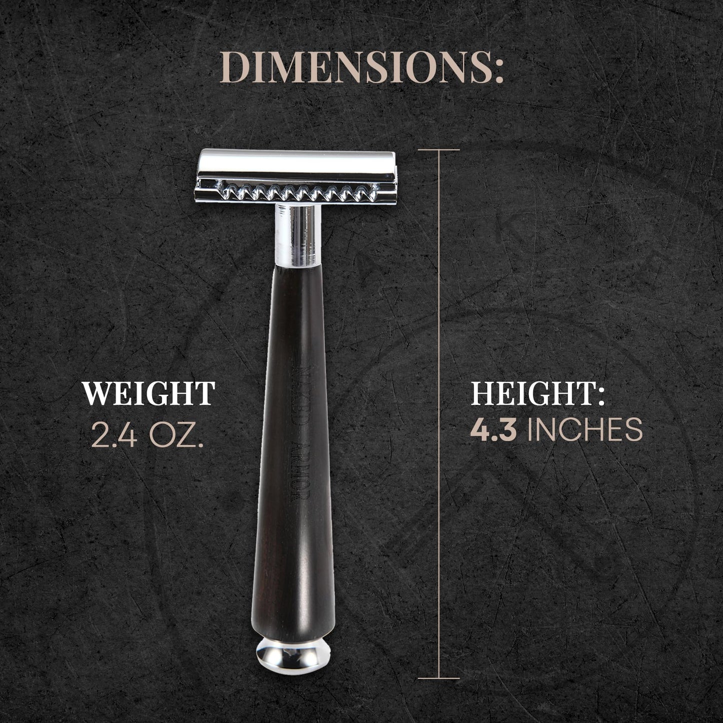 Naked Armor Safety Razor Kit for Men - Luxury Wet Shaving Set with Ebony Wood Double Edge Razor, Synthetic Shaving Brush, Razor Stand, Stainless Steel Beauty and Personal Care Naked Armor