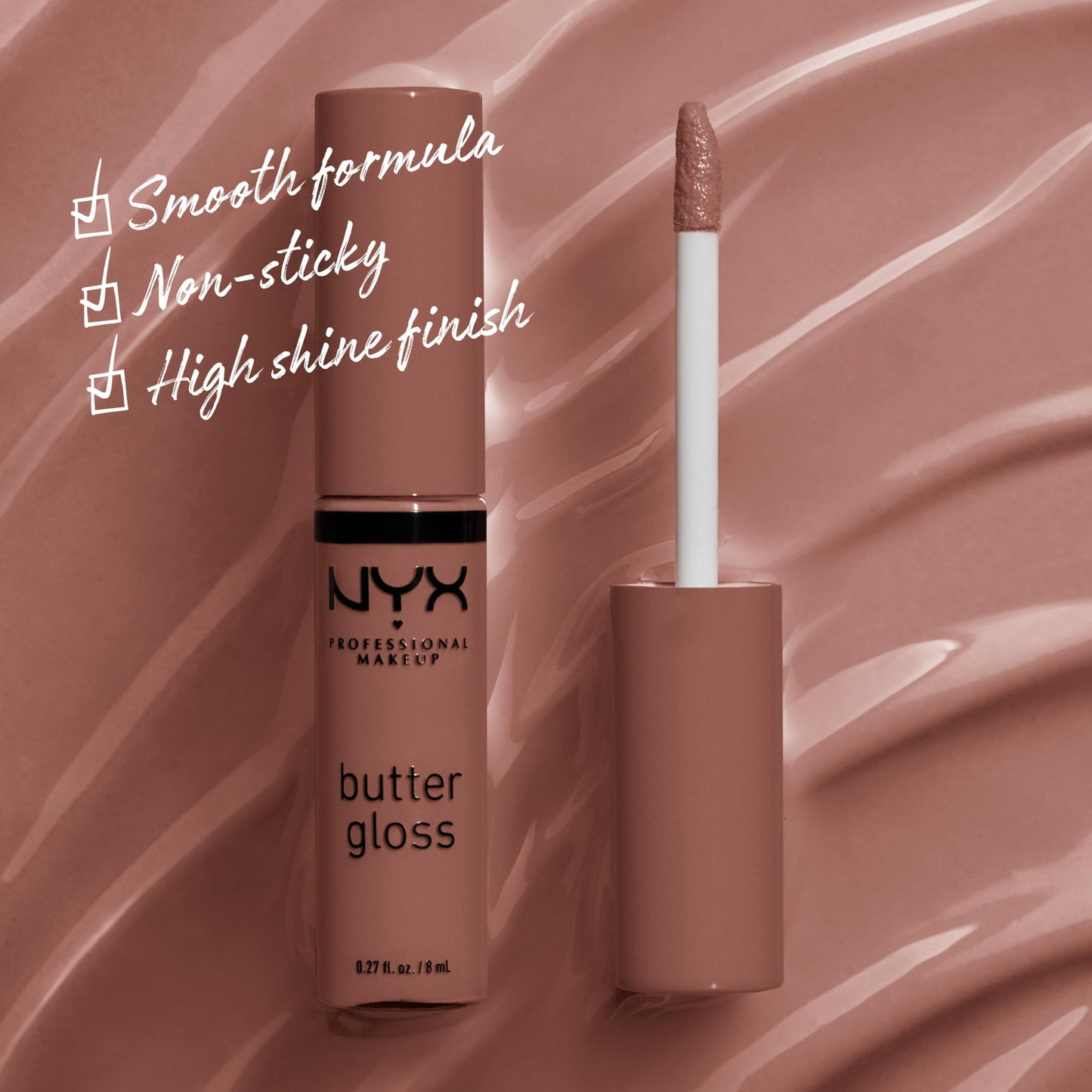 NYX PROFESSIONAL MAKEUP Butter Gloss Brown Sugar, Non-Sticky Lip Gloss - Butterscotch (Neutral Light Brown) Beauty & Personal Care NYX PROFESSIONAL MAKEUP