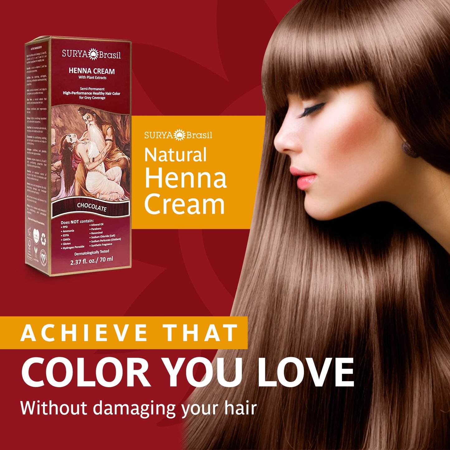 Surya Brasil Products Henna Cream, Chocolate, 2.37 Fluid Ounce Beauty & Personal Care Surya Brasil