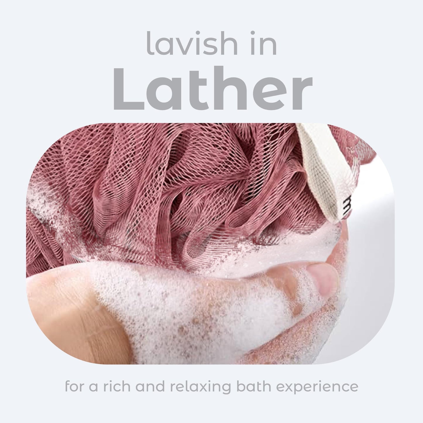 MainBasics Bath Shower Loofah Sponge Pouf Body Scrubber Exfoliator Body Wash Sponge (Set of 3, Coral Reef) Beauty & Personal Care MainBasics