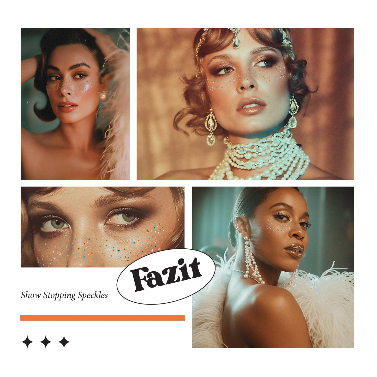 Fazit Makeup Patches - Show Stopping Speckles - Glow Up Make-Up Patches - Cute Glitter Makeup Accessories For Women - Cosmetic Glitter For Face Beauty & Personal Care Fazit