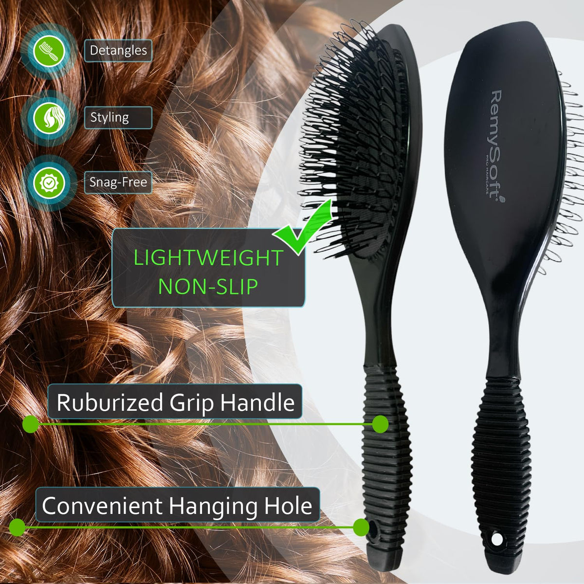 RemySoft One Twenty Three Loops - Loop Brush - Safe for Hair Extensions, Weaves and Wigs