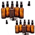 Youngever 12 Pack Empty Amber Glass Spray Bottles, 6 Pack 4 Ounce and 6 Pack 2 Ounce Refillable Containers for Essential Oils, Cleaning Products Beauty & Personal Care Youngever
