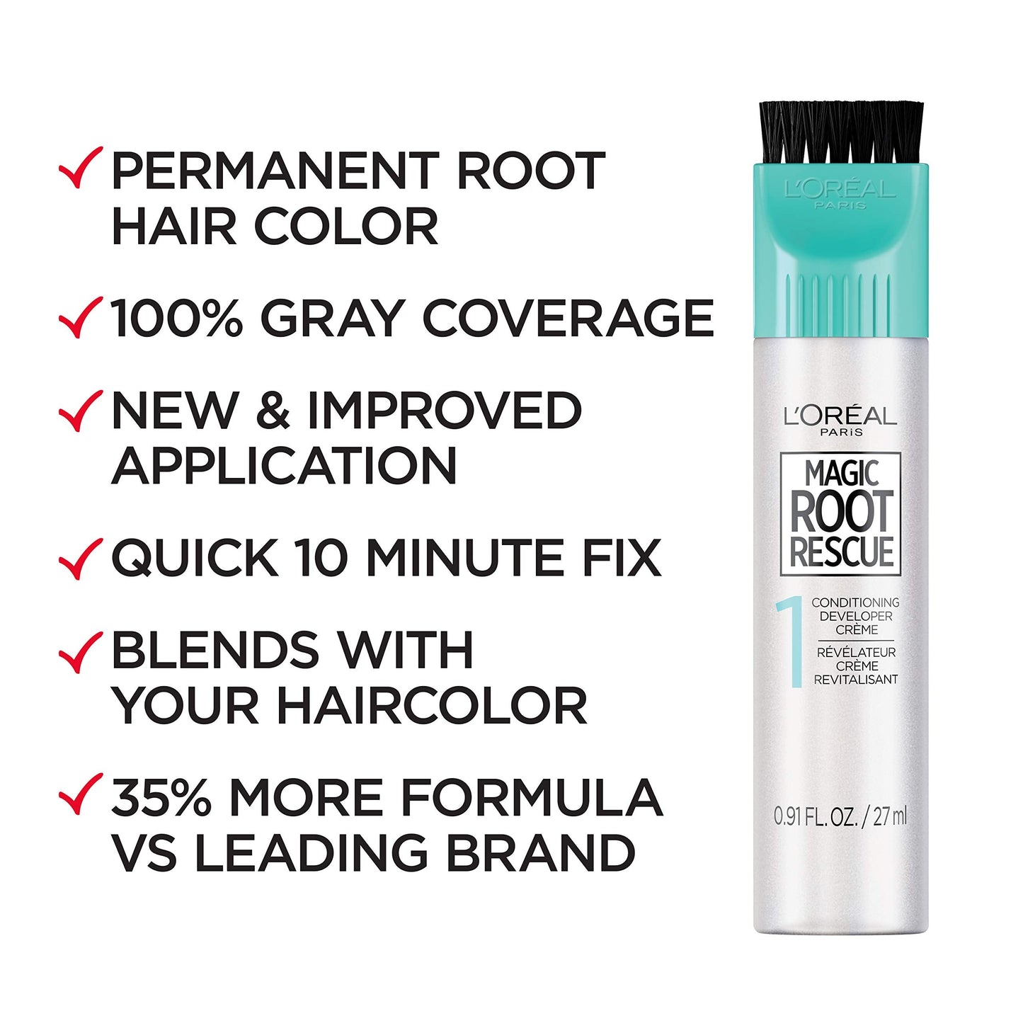 L'Oreal Paris Magic Root Permanent Hair Color Kit, 100% Gray Hair Coverage In Just 10 Minutes, Precision Brush Applicator for Seamless Application, 7 Beauty & Personal Care L'Oreal Paris