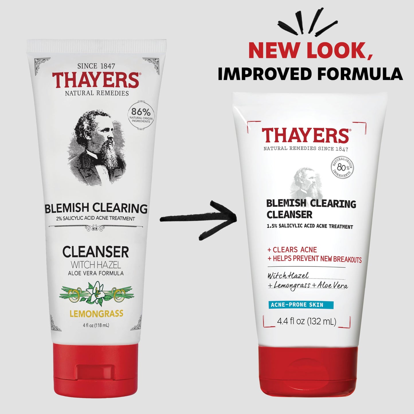 THAYERS Blemish Clearing Face Cleanser with 1.5% Salicylic Acid, Acne Treatment Face Wash, Soothing and Non-Stripping Skin Care, 4.4 Fl Oz Beauty & Personal Care THAYERS