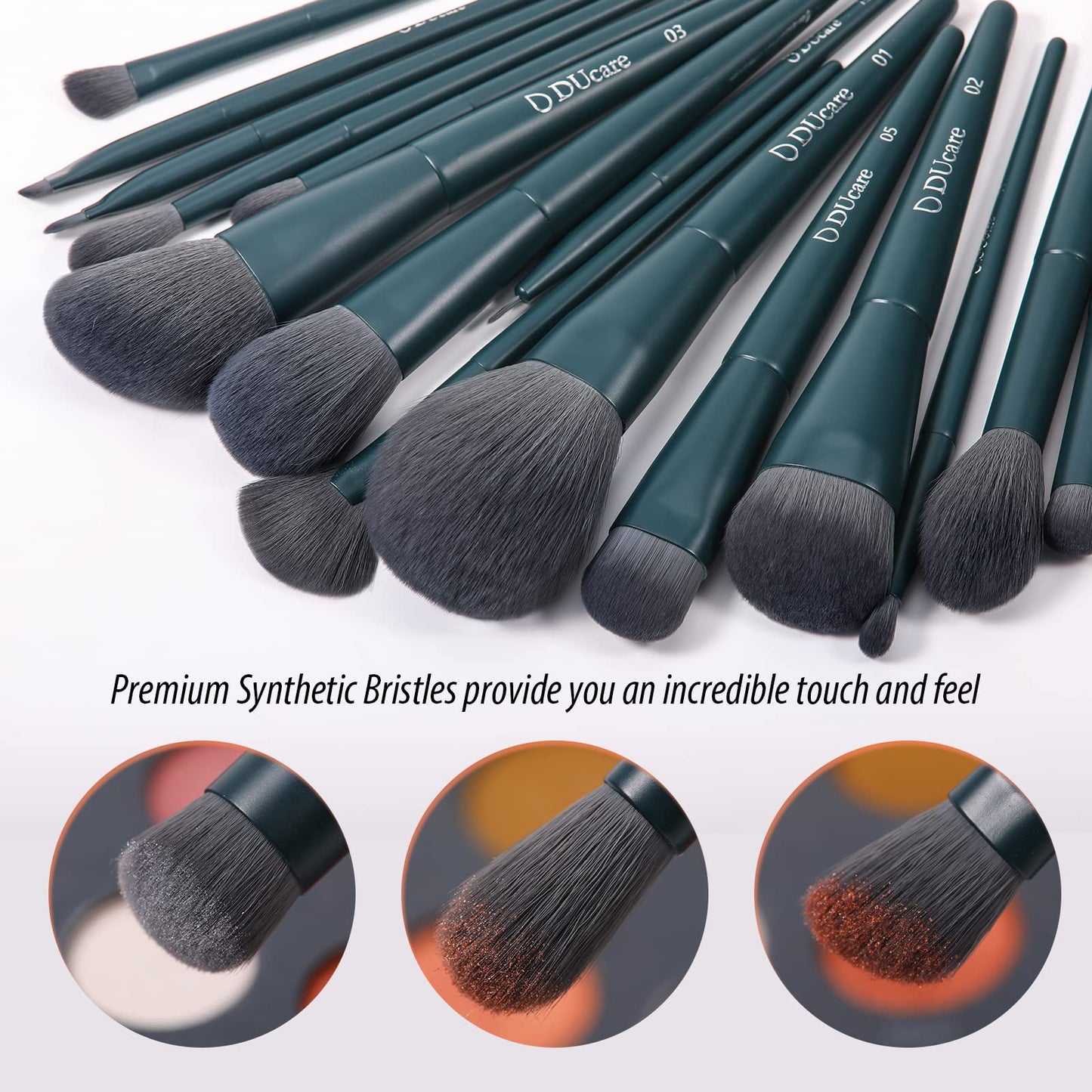 DUcare Christmas Makeup Gift Set 19 Pcs,17pcs Brushes Brush 1pc Cleaning Mat and 1pc Makeup Sponge Professional Face Powder Eye Shadow Powder Liquid Beauty & Personal Care DUcare
