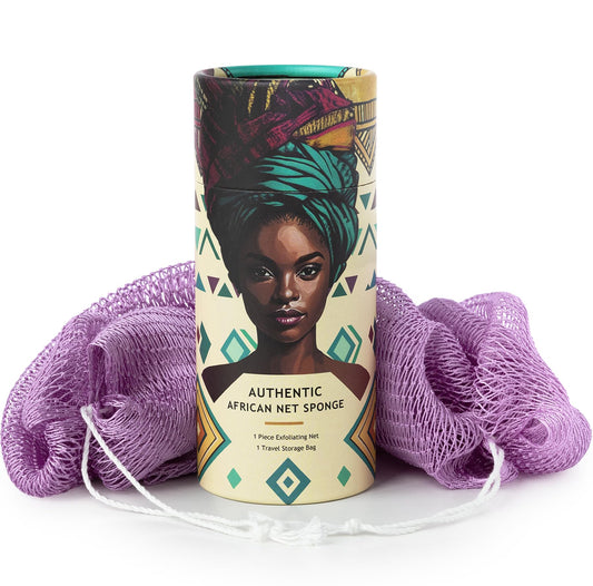 African Net Sponge Authentic - Real African Exfoliating Body Scrubber Sponge with Knots - Shower Washcloths for Exfoliator - Body Care Bathing Beauty and Personal Care MINISENTIALS