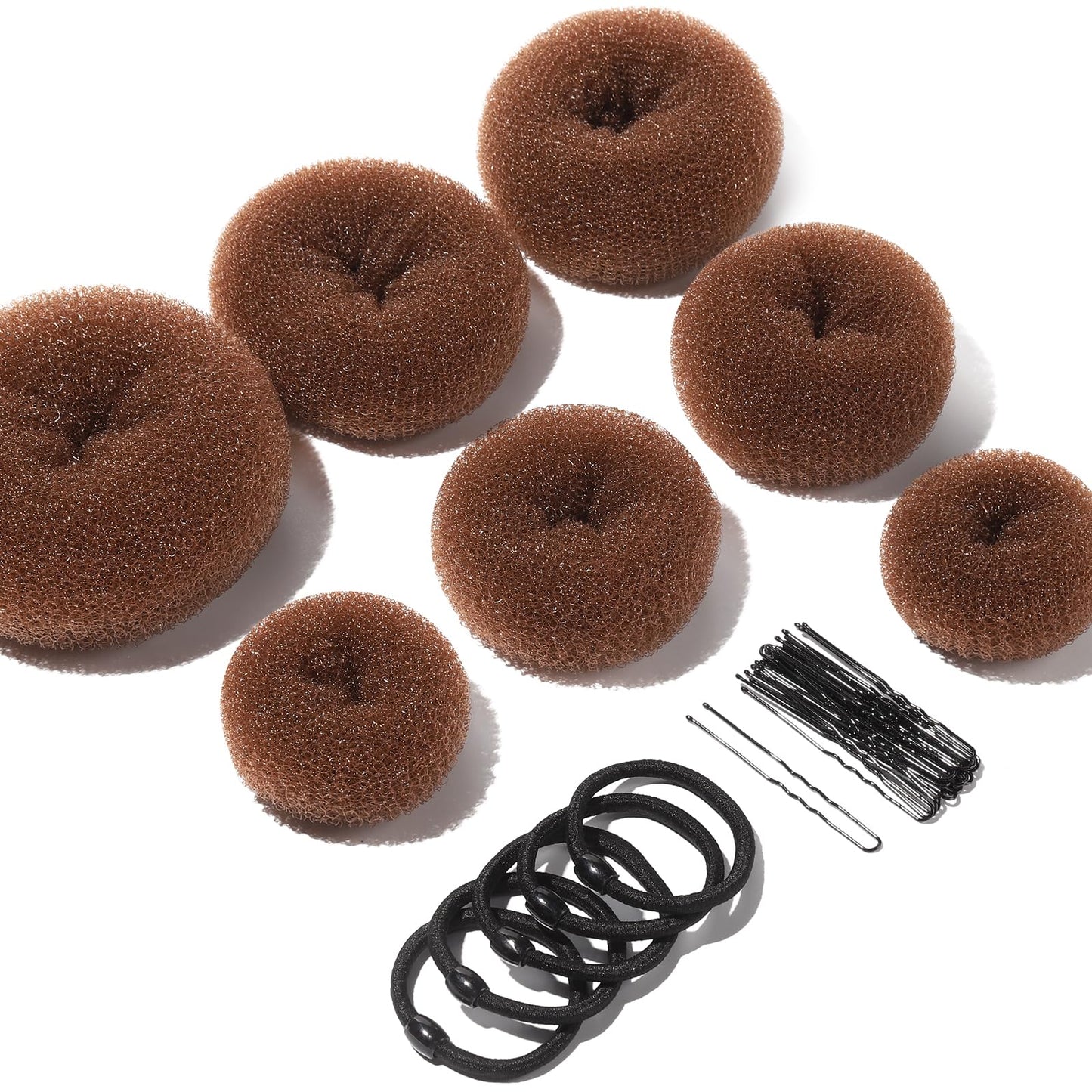 Teenitor Hair Bun Maker, 7pcs Bun Donuts for hair Buns(1 Extra-Large, 2 Large, 2 Medium, 2 Small), Light Brown Beauty and Personal Care Teenitor Default Title