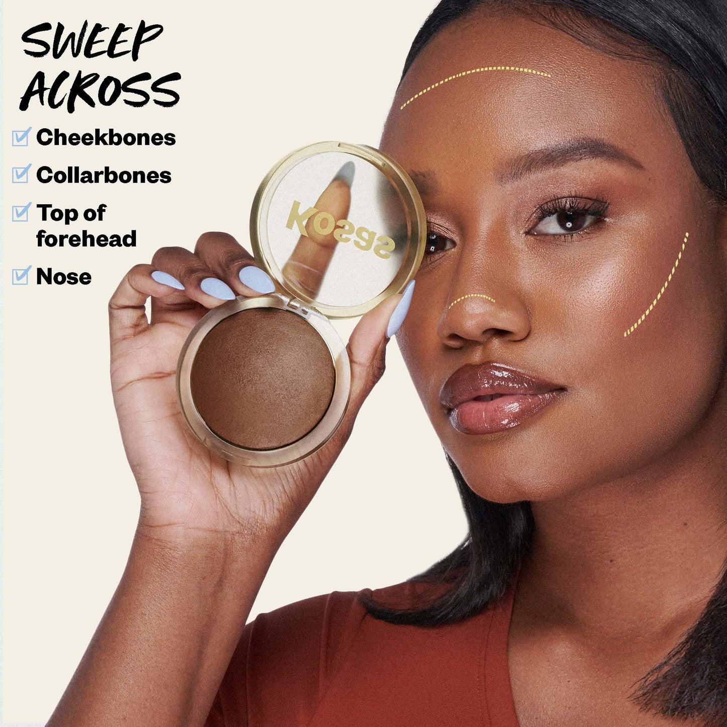 Kosas The Sun Show Glowy Warmth Baked Bronzer - Talc-Free Powder Bronzer for Face, Buildable Color, Natural Glow, Lightweight Finish, Paradise Beauty & Personal Care Kosas