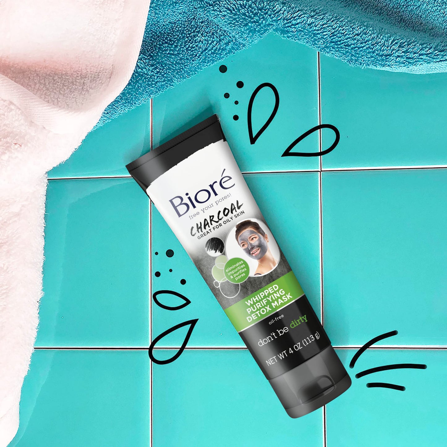 Bioré Charcoal Whipped Purifying Detox Mask, with Natural Charcoal, Deep Pore Cleansing, 4 Ounce, Dermatologist Tested, Non-Comedogenic, Oil Free Beauty & Personal Care Bioré