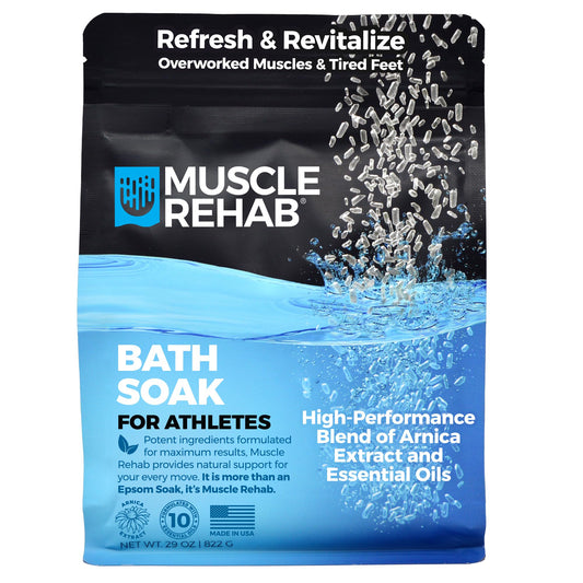 Muscle Rehab Epsom Salt Bath Soak 29 oz with Arnica - Fast-Dissolving Bath Salts for Muscle Relief and Recovery - Cooling Formula - Made in USA Beauty and Personal Care Muscle Rehab