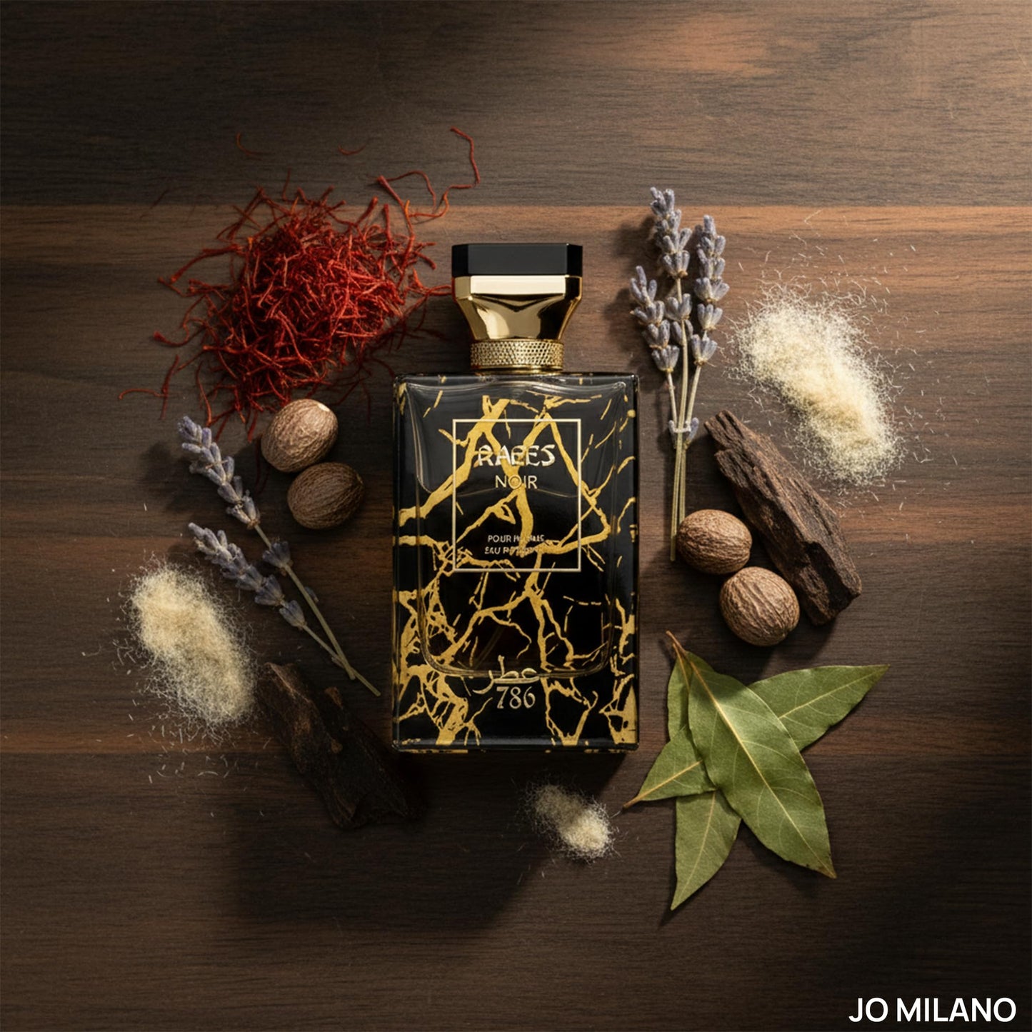 Jo Milano Raees Noir Eau De Parfum Spray | 3.4 oz (100ml) | Warm Spicy, Patchouli, Saffron, Oud Scent | Long Lasting Fragrance for Men Beauty & Personal Care Jo Milano