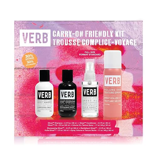 VERB Carry-on Friendly Kit, 4 pc - Bestsellers for Smooth Shine + Weightless Finish + Reduce Frizz Beauty & Personal Care VERB