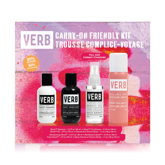 VERB Carry-on Friendly Kit, 4 pc - Bestsellers for Smooth Shine + Weightless Finish + Reduce Frizz Beauty & Personal Care VERB