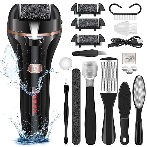 MOREVAC Electric Foot File Callus Remover, Rechargeable Pedicure Tools Foot Care Kit, Callus Remover for Feet with 3 Roller Heads,2 Speed for Remove Beauty & Personal Care MOREVAC
