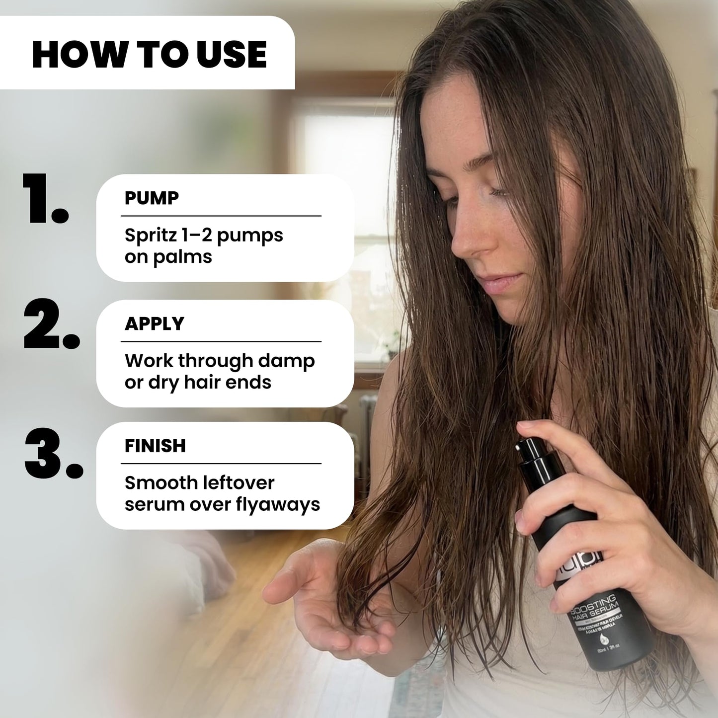 Nubi Hair Silky Smooth Hair Serum for All Hair Types, Contains Marula Oil, Aloe Vera and Vitamin E, Non-Greasy Formula, Boosts Shine and Promotes Hair Beauty & Personal Care Nubi Hair
