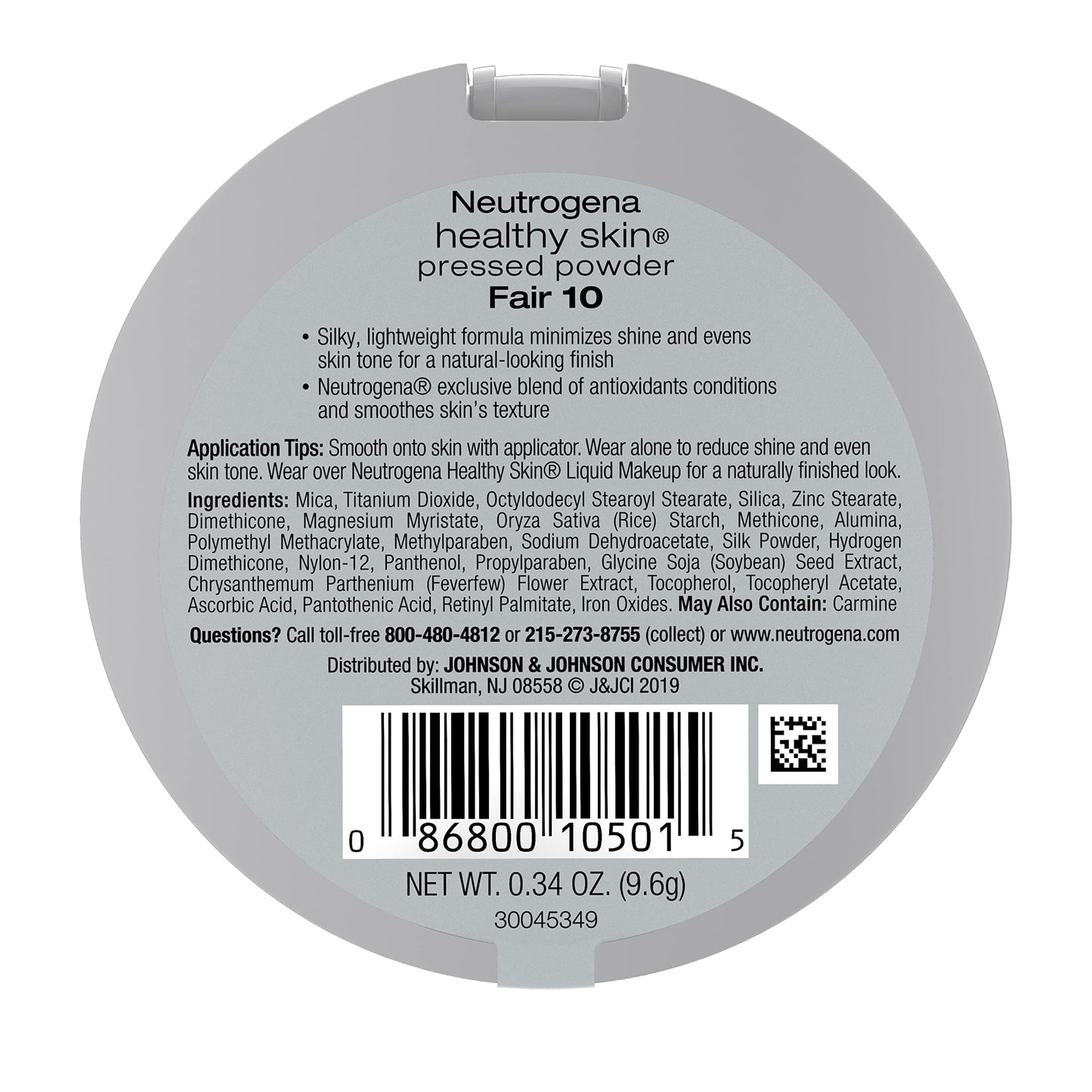 Neutrogena Healthy Skin Pressed Makeup Powder Compact with Antioxidants & Pro Vitamin B5, Fair 10,.34 oz, Pack of 2 Beauty & Personal Care Neutrogena