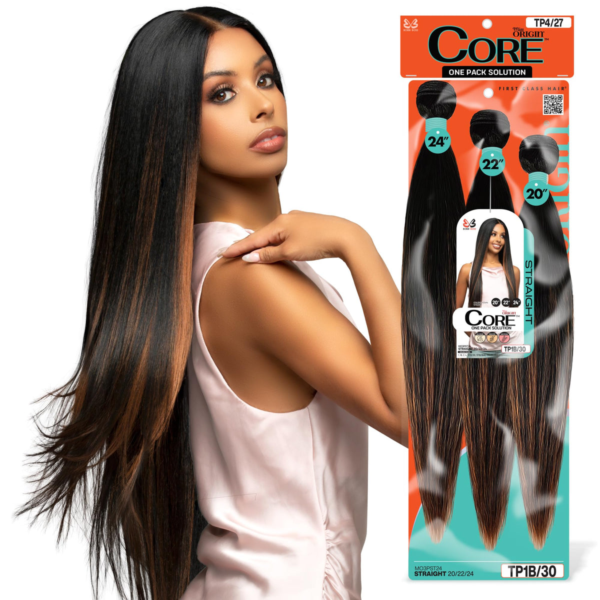 BOBBI BOSS Miss Origin CORE Synthetic Weave Multi Bundle STRAIGHT (20, 22, 24 inch) (1 Jet Black)