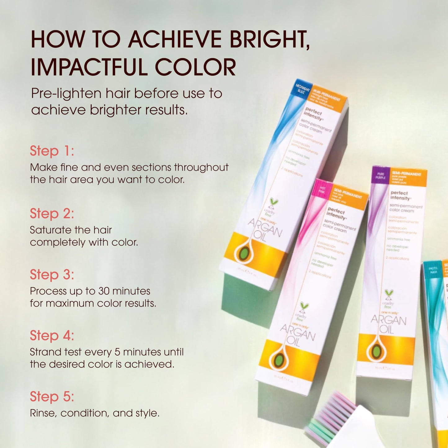One 'n Only Perfect Intensity Semi Permanent Hair Color - Vibrant Hair Dye Made with Argan Oil - Delivers Vibrant, Accurate Color - No Developer Beauty & Personal Care One 'N Only