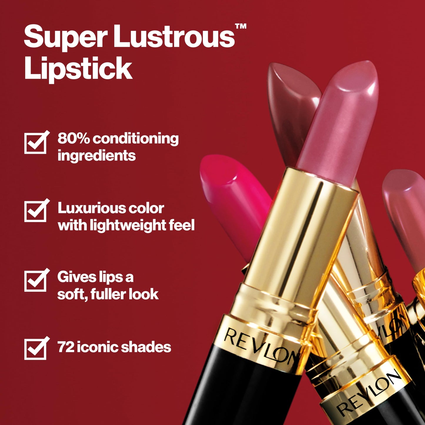 REVLON 2 x Super Lustrous Lipstick 4.2g - 770 Dramatic Beauty & Personal Care REVLON
