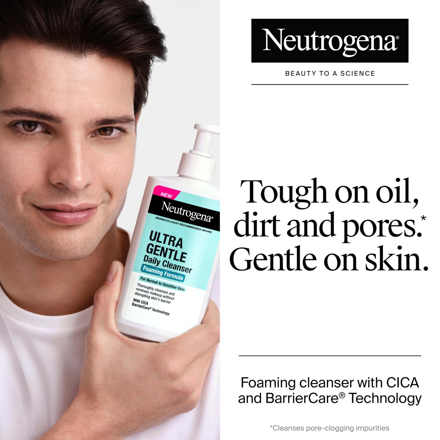 Neutrogena Ultra Gentle Foaming Facial Cleanser, Daily Face Wash for Sensitive Skin, Gently Removes Dirt, Oil & Makeup Without Over-Drying Beauty & Personal Care Neutrogena