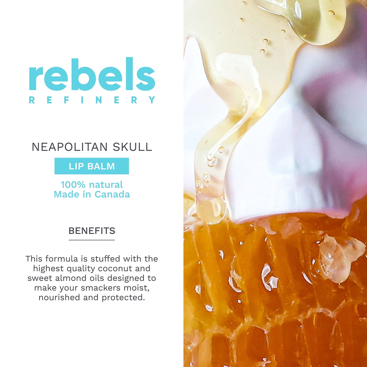 Rebels Refinery 3-Piece Neapolitan Skull Lip Balm Bundle - Passion Fruit, Black Mint & White Vanilla Beauty & Personal Care REBELS REFINERY