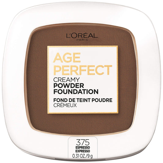 L’Oréal Paris Age Perfect Creamy Powder Foundation Compact, 375 Espresso, 0.31 Ounce