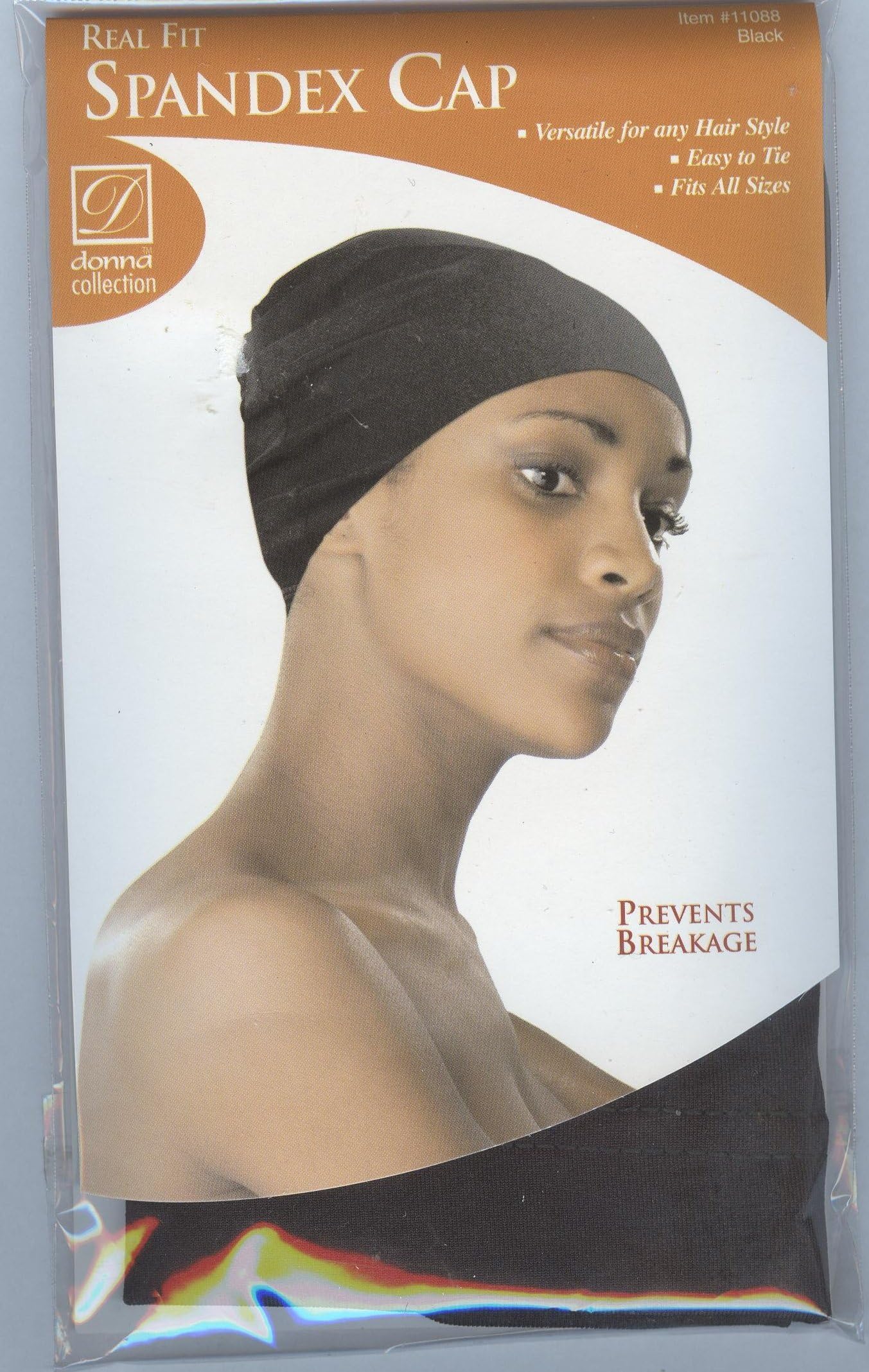 Donna Collection Black Spandex Cap Beauty and Personal Care Donna Collection